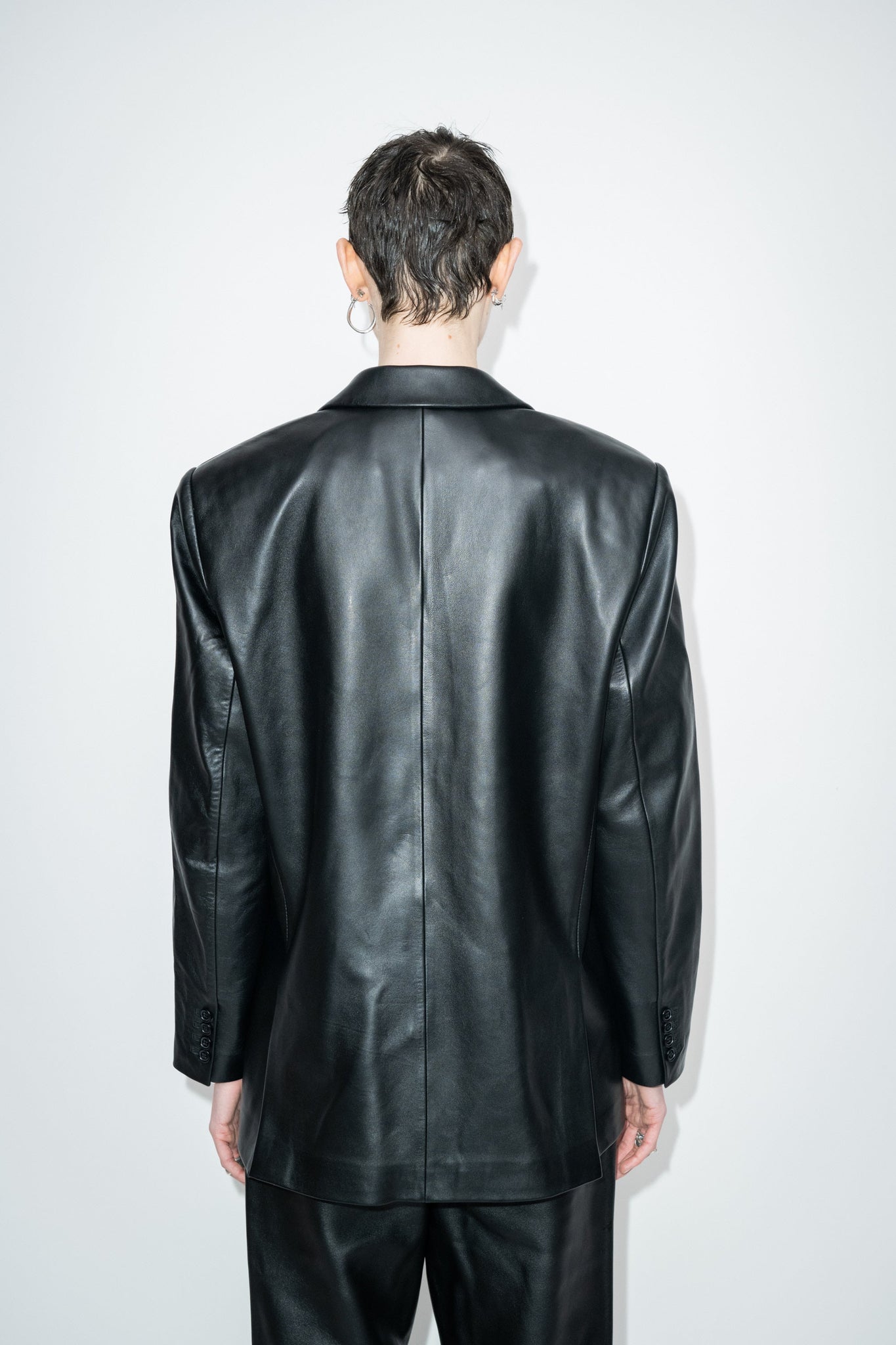 WOMENS OVERSIZED LEATHER BLAZER