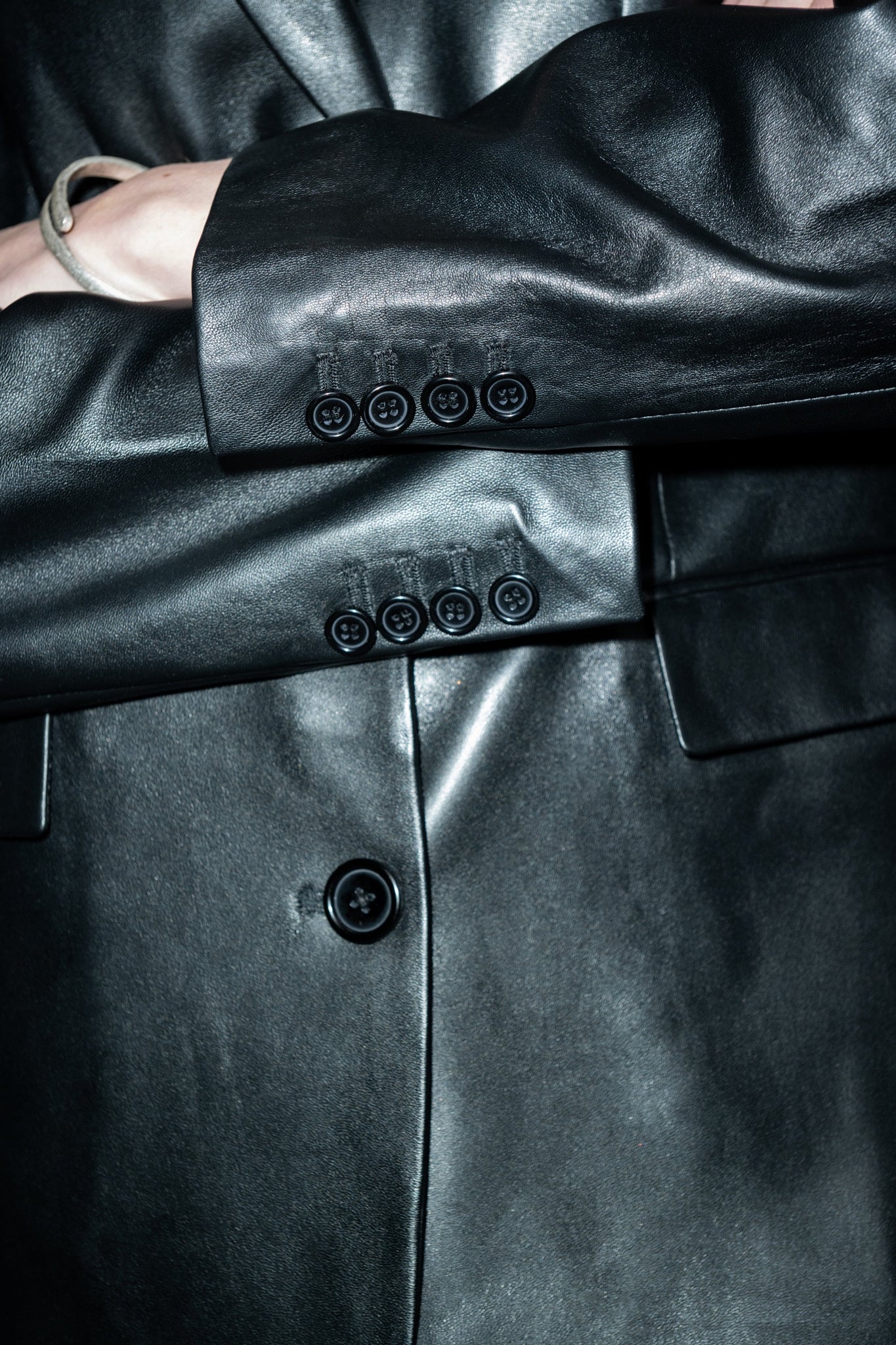 WOMENS OVERSIZED LEATHER BLAZER