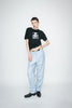 WOMENS BLUE  LEATHER TROUSERS